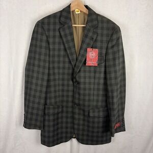 Caravelli Fusion Men's Blazer Sport Jacket Gray Black Size 36R 30W 2‎ Button NWT